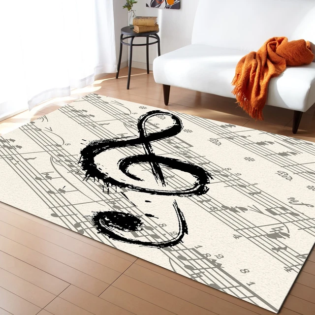 Tapis à motif de musique, Notes, feuille de musique, pour salon, chambre à  coucher, tapis de jeu pour chambre d'enfants, grand tapis de maison imprimé  en 3D - AliExpress