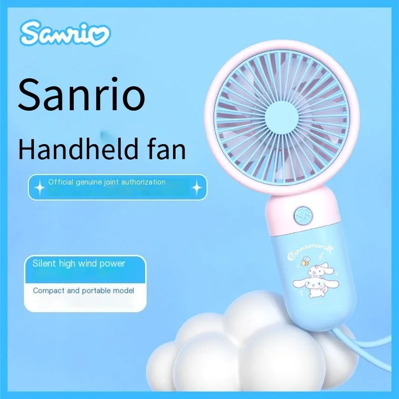 Sanrio Handheld Kuromi Summer Outdoor Small Fan Portable Small Rechargeable Cinnamoroll Handheld Cute Mini Student Fan High Wind