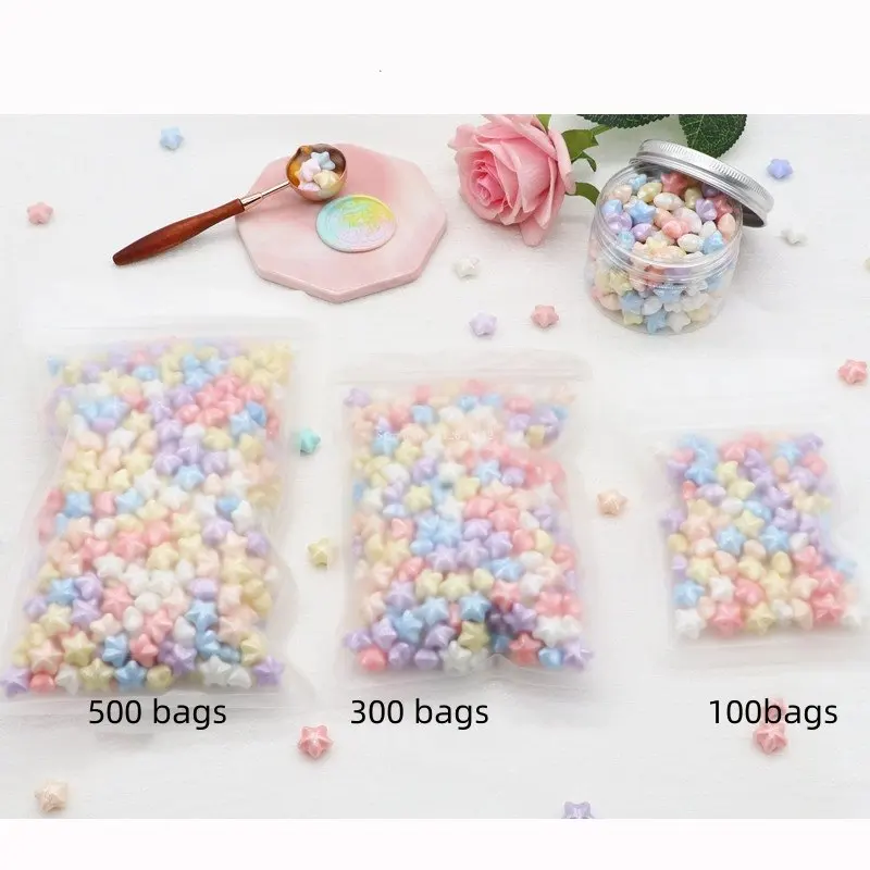 

Lucky Stars Special-shaped Wax Wax Wax DIY Envelope Seal Invitation Decoration Enamel Seal Wax Wax Beads Mixed Color Macaron