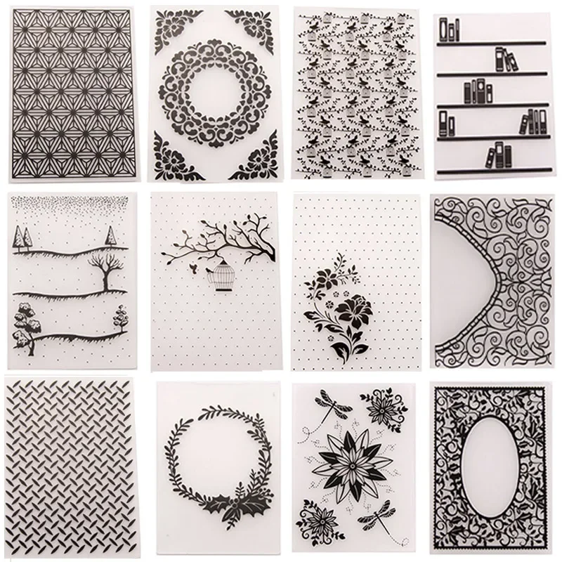 Plastic Embossing Folder 28 Design Template for DIY Scrapbooking Craft Photo Album Card Holiday Handmade Decoration Supplies