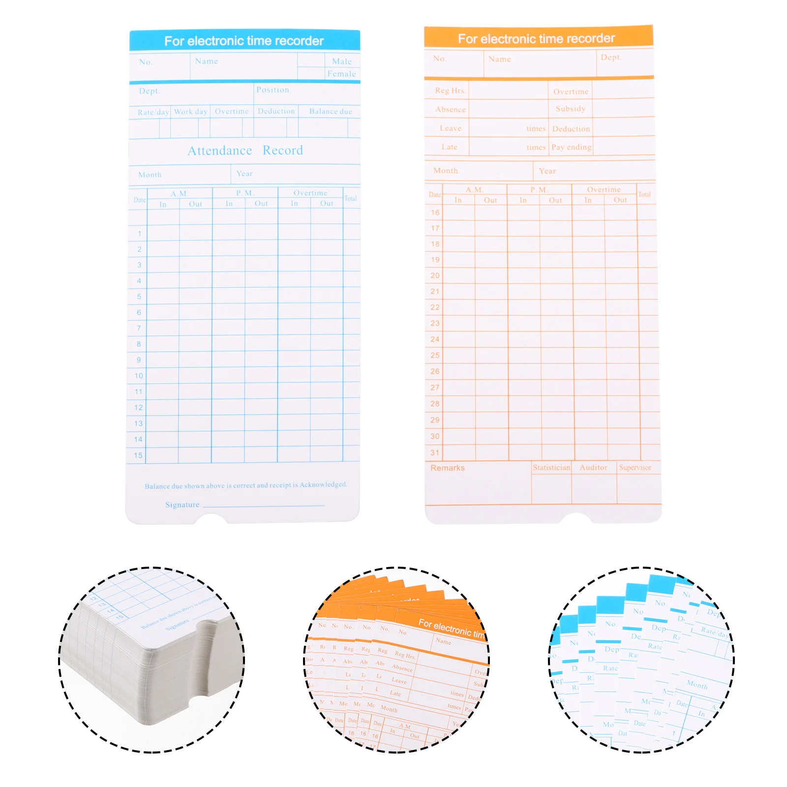 Fingerprint Time Work Cards For Employees Attendance Card Clocking Cards for Company Office Recording Commute Monthly