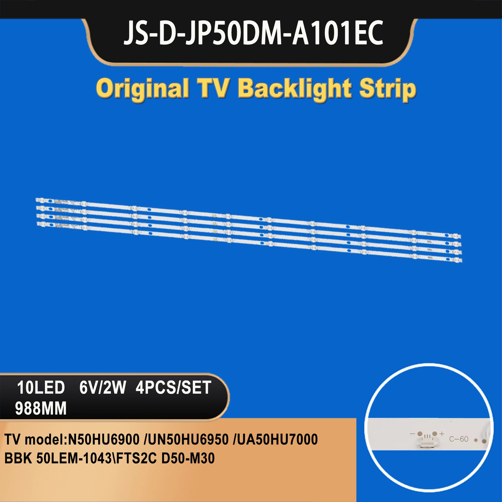 

TV-358 Led Backlight Bar JS-D-JP50DM-A101EC For Led TV Back Light Cold White For Led Backlight Bar