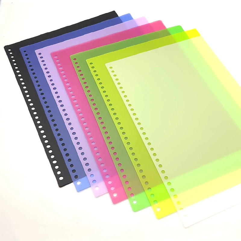 Loose-leaf Book Cover A4 30 Ring A5 20 Hole Round Corner Covers 2 Sheets Colorful Notepad Separator Spiral Binding Accessories
