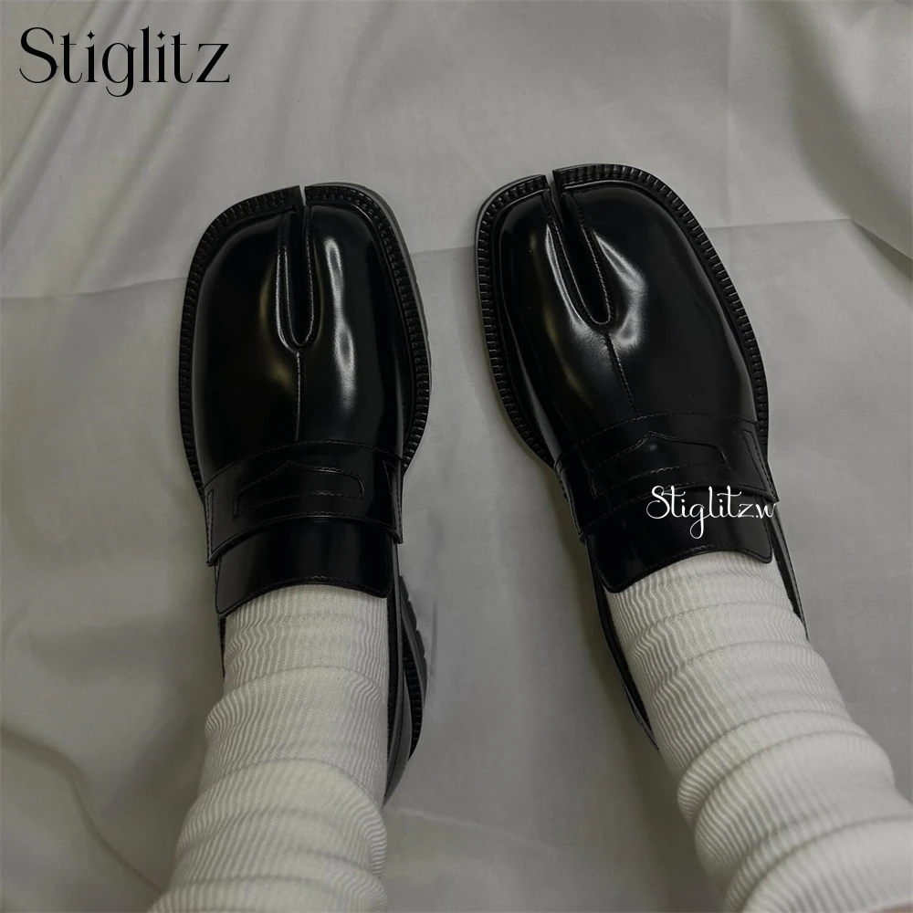 Leather shoes Tabi Loafers Slip-On Men's for men Custom