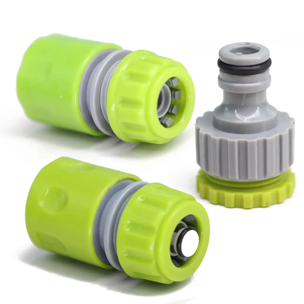 

3PCS 1/2Inch Garden Hose Quick Connector 16mm Pipe Coupling Adapters Water Tap Irrigation Joint Repair Eng Plug for ID-12mm Tube