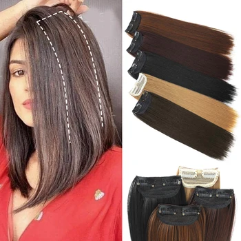 Synthetic Invisible Hair pad 12"Invisible Clip In Hair Extension Increase Hair Top ＆ Double Side Fluffy Fake Hairpiece (1 pcs) 1