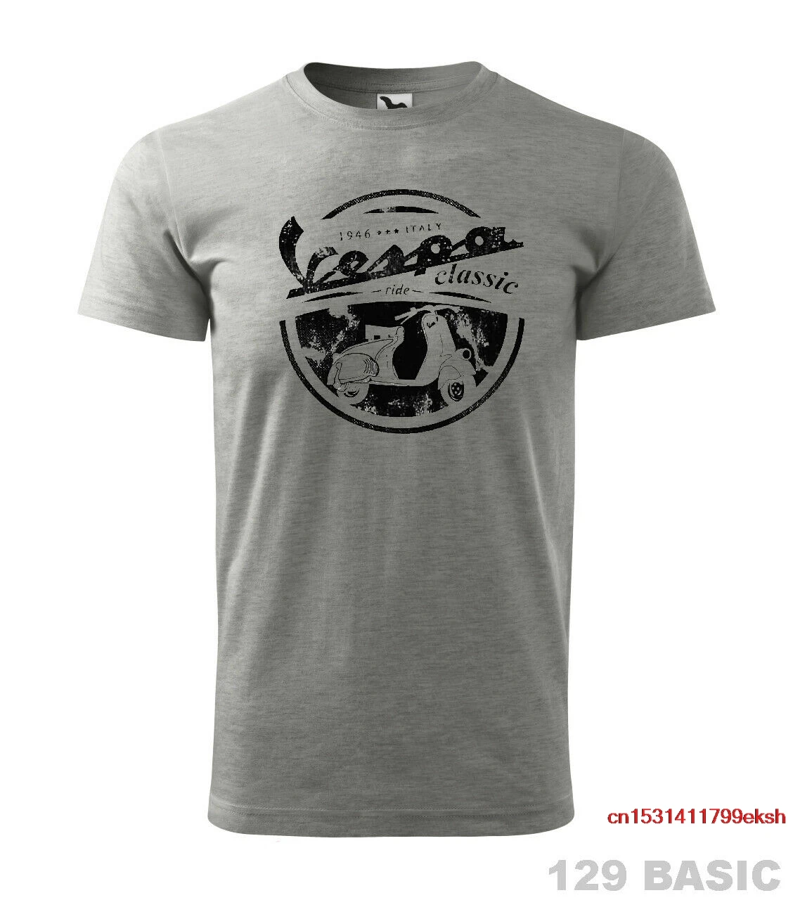 T-Shirt Retrò Vespa, Ride The Classic Vespa Shirt, Bici Vintage, Scooter Italia