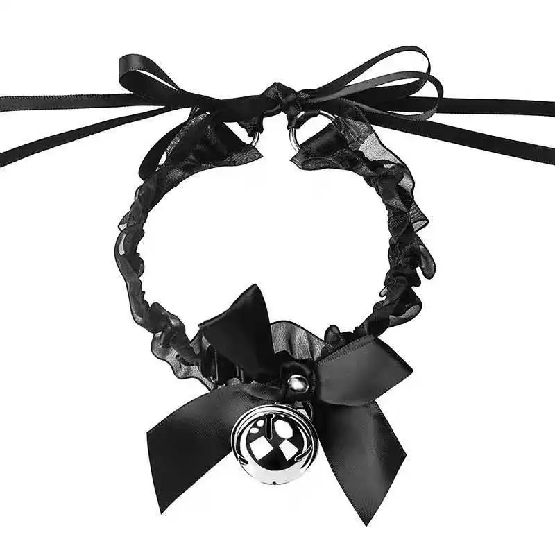 

Korean Bowknot Dark Girl Black Lace Choker Necklace 2021 Harajuku Punk Gothic Loli Cute Collar Necklace Female Jewelry
