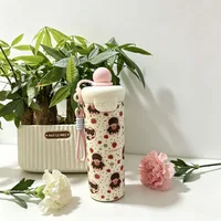 Nouvelle tasse flottante Kawaii 600 ml, style Mengqiqi, mignonne, portable, avec paille et cordon, pour filles, tasse à paille tendance, cadeau pour fille 6