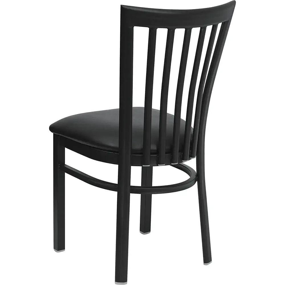 Heavy Duty Metal Dining Chair Ladder Back Design Foam Padded Seat Restaurant Café Kitchen Use 6