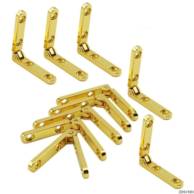 Furniture Hinge Zinc Alloy 90 Degree Seven-letter Spring Hinges 10PC 30X30mm for Jewellery Case Cabinet Fittings Hardware