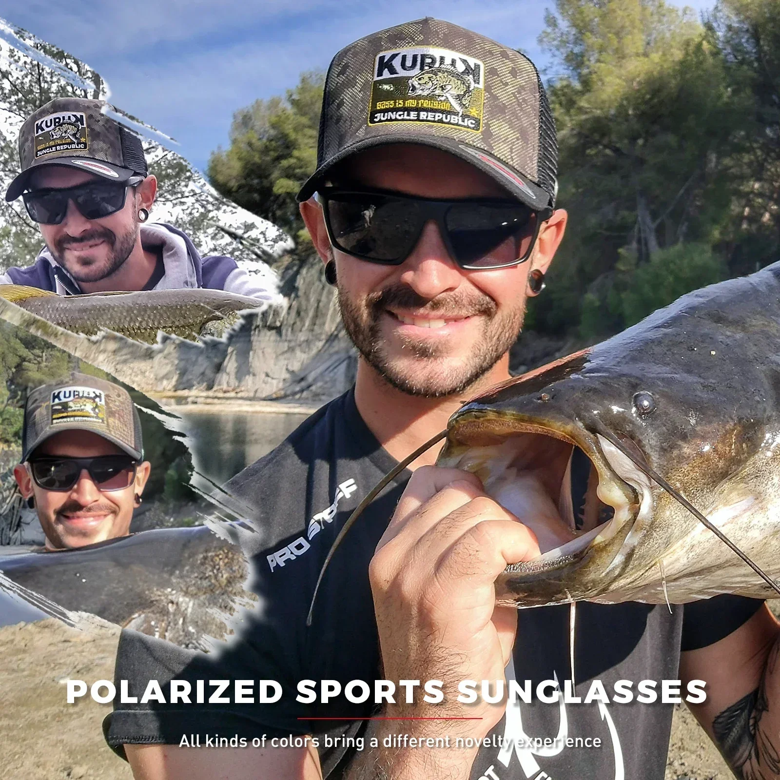 Kapvoe Men Fishing Sunglasses Fashion Polarized Cycling Glasses UV400 Eyewear for Men Women Driving Outdoor Sports Sunglasses