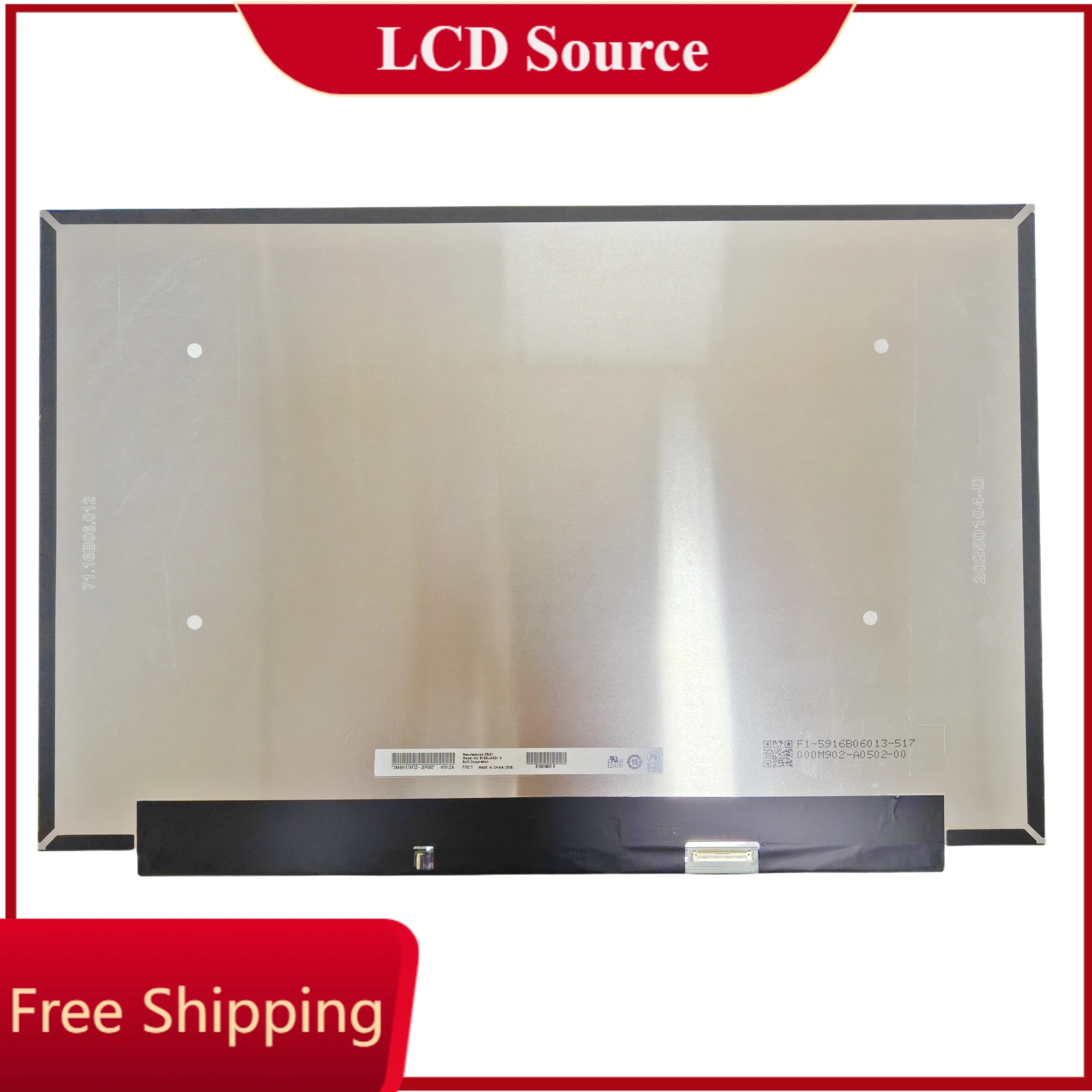 B160UAK01.K IPS 원래 40 핀 eDP 디스플레이 교체 패널 매트릭스 16.0 '인치 노트북 LCD 화면 새로운