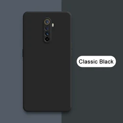 Enhanced Liquid Silicone Shockproof Soft Mobile Case - Classic Square Design, Protective Cover for Realme XT (Classic Black)