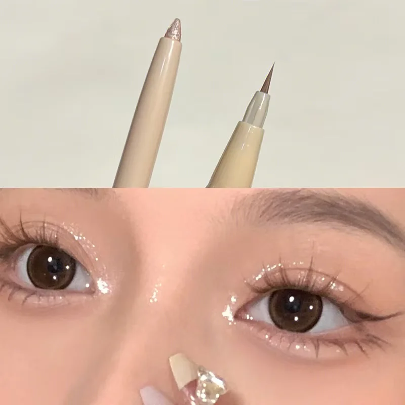 Double-headed Lying Silkworm Pen Matte Natural Eyeshadow Highlighter for Lower Eyelid Matte Pearlescent Fine Glitter matte eyeshadow