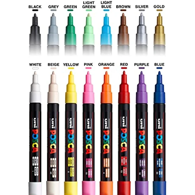 Uni Posca-Ensemble de stylos de peinture acrylique, stylos à