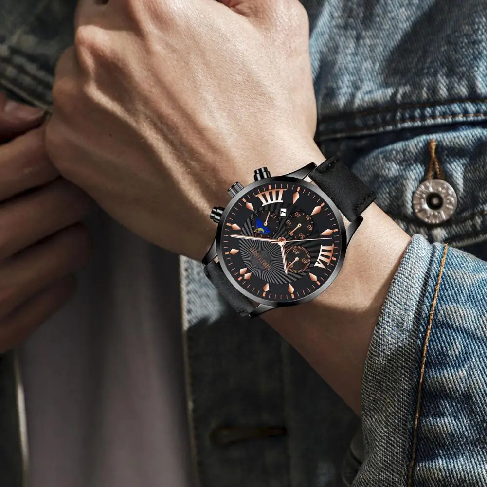 

2024 Brand Men's Watches Luxury Stainless Steel Quartz Watch Man Leather Calendar Sports Wristwatch Luminous Clock hombre