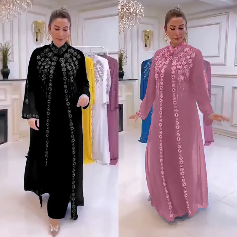 

Abayas Dresses for Women Open Abaya Dubai Kaftan Muslim Cardigan Casual Kimono Robe Femme Caftan Turkish Islamic African Clothes