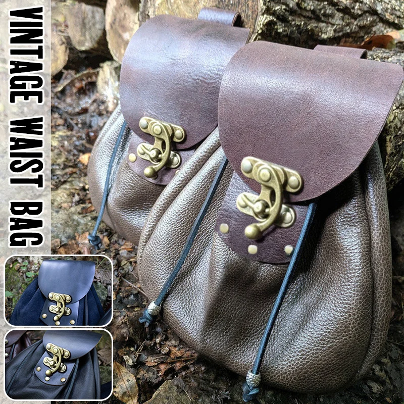 

Medieval Pouch Bag Coins Bag Viking Belt PU Leather Wallet Steampunk Knight Pirate Costume Antique Gear Accessory Cosplay