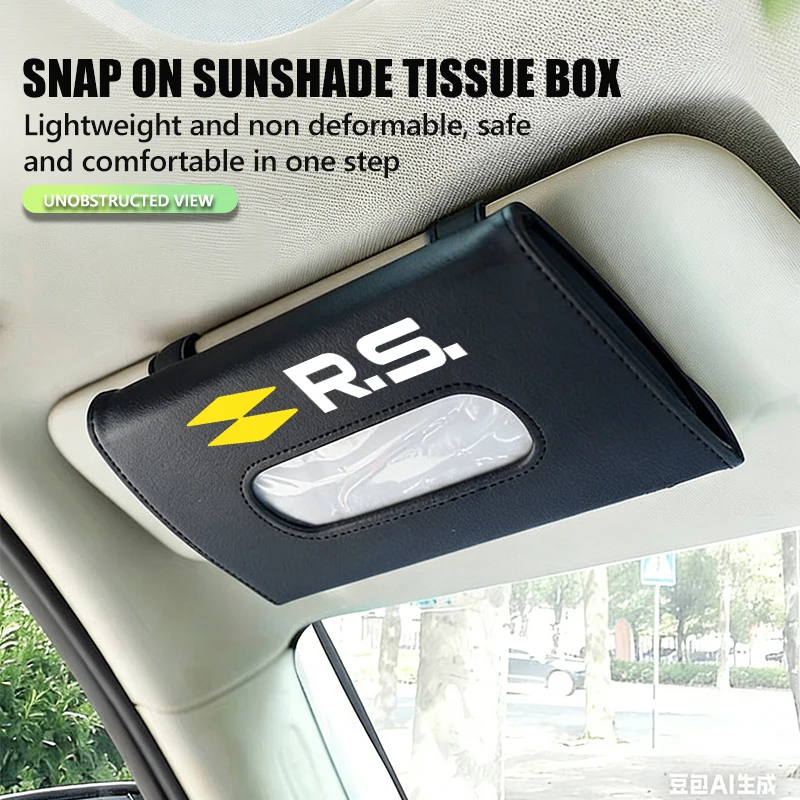 르노 다치아 RS 메간 시닉 로건 라구나 클리오 3 4용 차량용 티슈 박스 햇빛 가리개형 걸이식 냅킨 홀더 페이퍼 랙