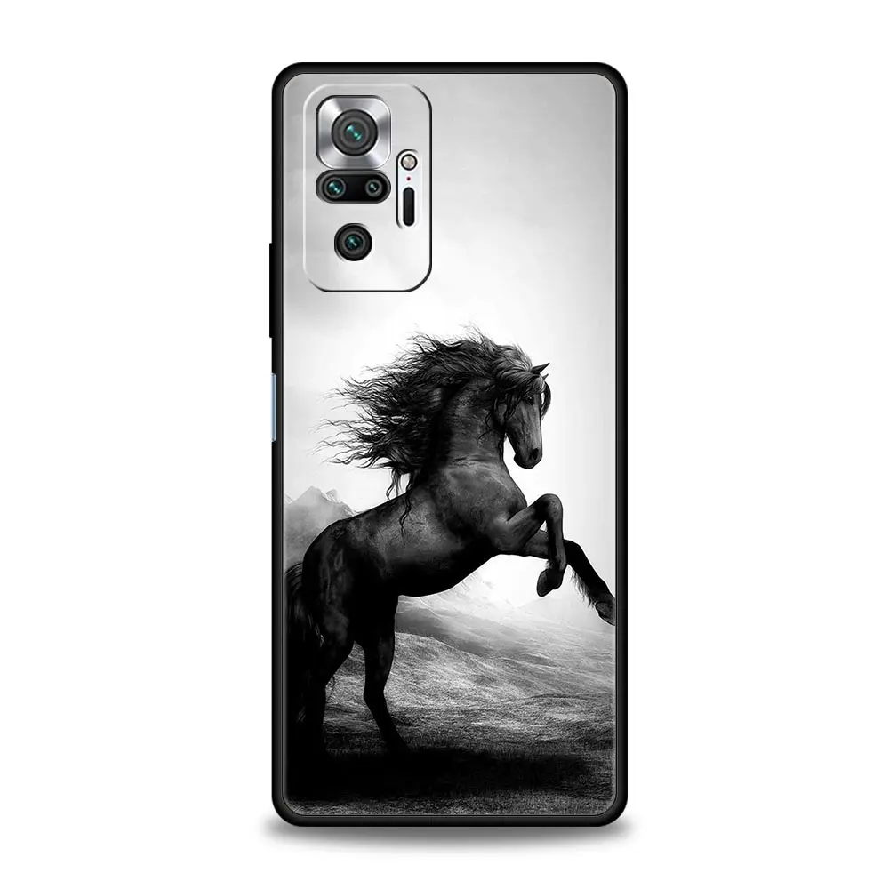 Elegant Animal Horse Black Phone Case
