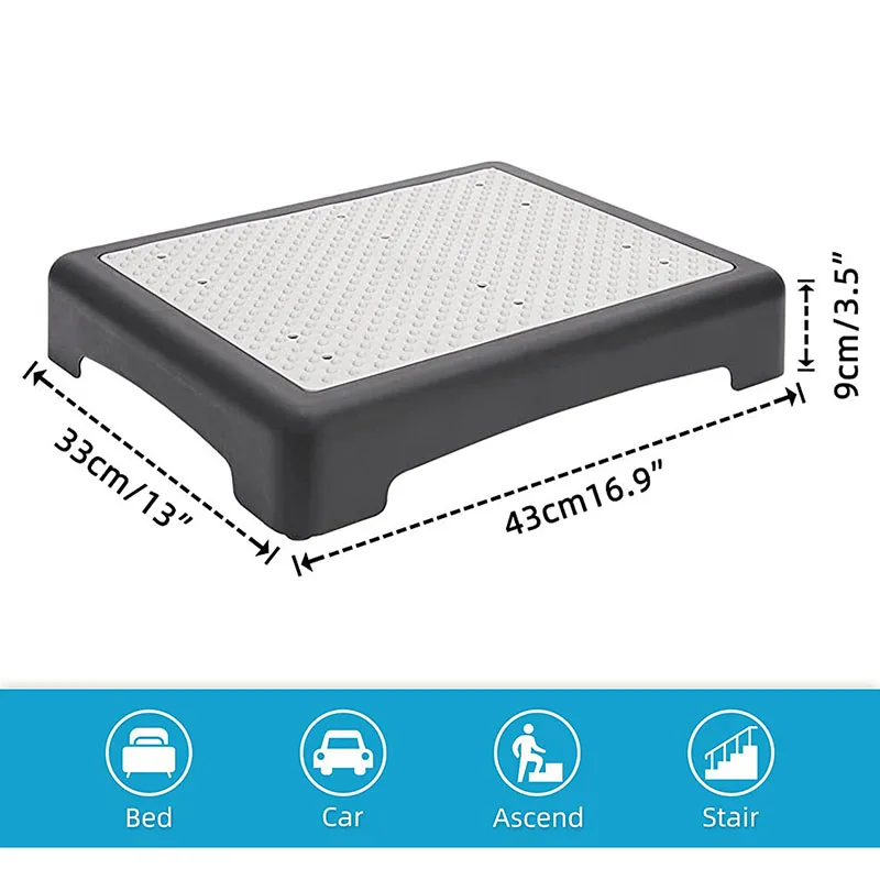 One Step Stool for Children, Adults and Seniors - Anti-Slip Rubber, Portable & Sturdy 200 kg Platform for Indoor, Outdoor Use