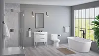 Champion One-Piece Toilet with Toilet Seat and Wax Ring Elongated Front Chair Height White squatceramic 2