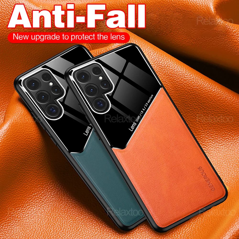 Sumsung S24 Ultra Car Magnetic Holder Custodia In Pelle Di Plexiglass Per Samsung Galaxy S24 S 24 Ultra 24 Ultra Antiurto Shell