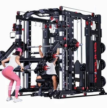 Attrezzatura Completa per Allenamento, Set Integrato di Attrezzi Fitness, Rack per Squat Multifunzionale, Gantry Smith