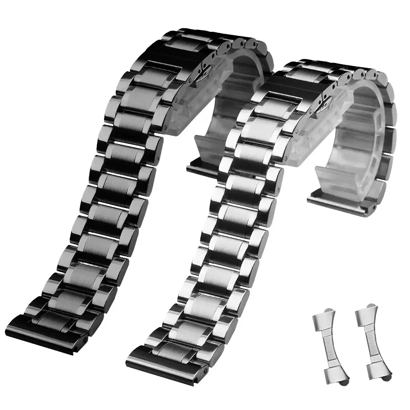 Rose Gold Curved Solid Stainless Steel Universal Watch Band Bracelet