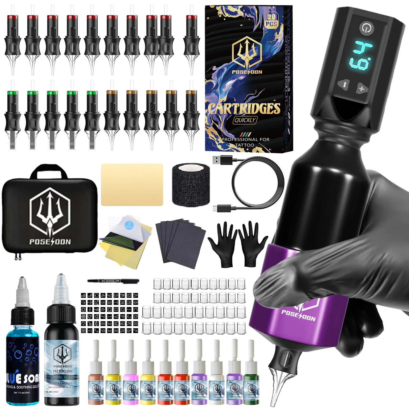 Tattoo Kit Tattoo Pen Kit For Permanent Makeup Machine Power Supply Gun