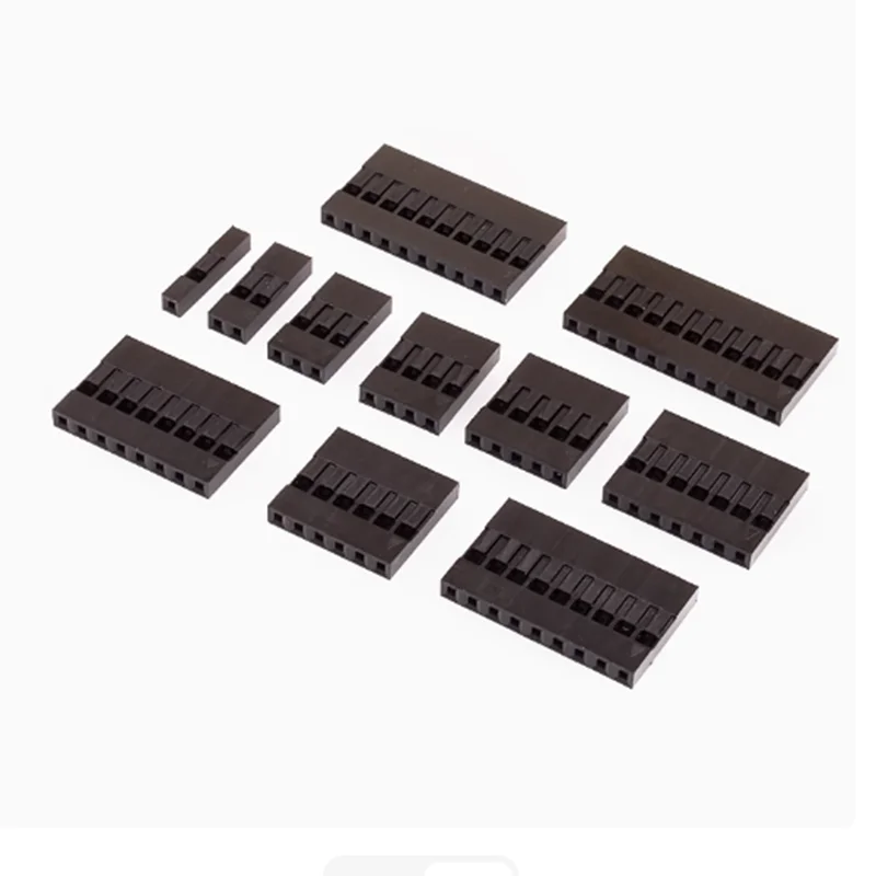50 Stück Dupont Kunststoffgehäuse-Stecker 2,54 mm einreihiger Dupont-Stecker 1P/2P/3P/4P/5P/6P/7P/8P/9P/10P Gehäuse