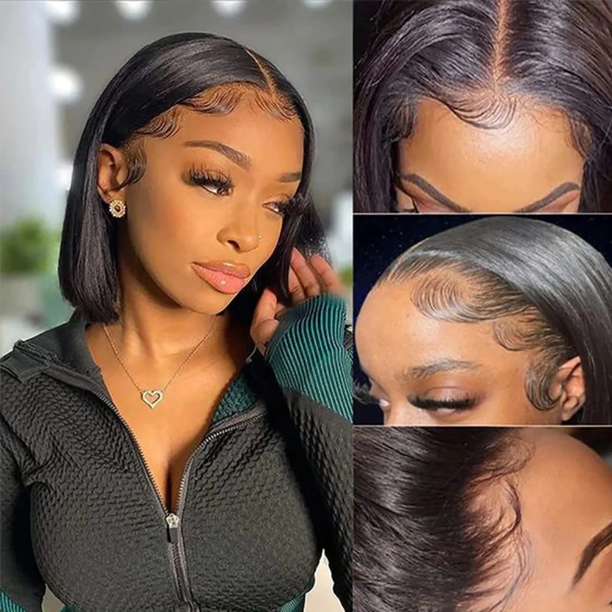

Short Straight Bob Human Hair Wigs For Women Afro Natural Brazilian 4*4 Lace Closure Cheap Wig Bob Wig Lace Front Human Hair Wig