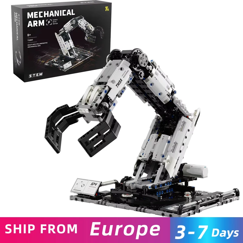 1029 Elementów Zestaw Klocków Konstrukcyjnych Ręka Robotyczna RC Zdalnie Sterowana Mechaniczna Ręka Model Klocki Edukacyjne Zabawki DIY Dla Dzieci Prezenty Świąteczne