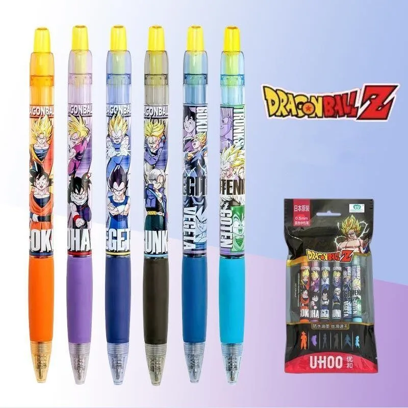 Dragon Ball-Bolígrafo de Gel de edición limitada para estudiantes, bolígrafo de agua negra de 0,5mm, papelería periférica de Anime recargable