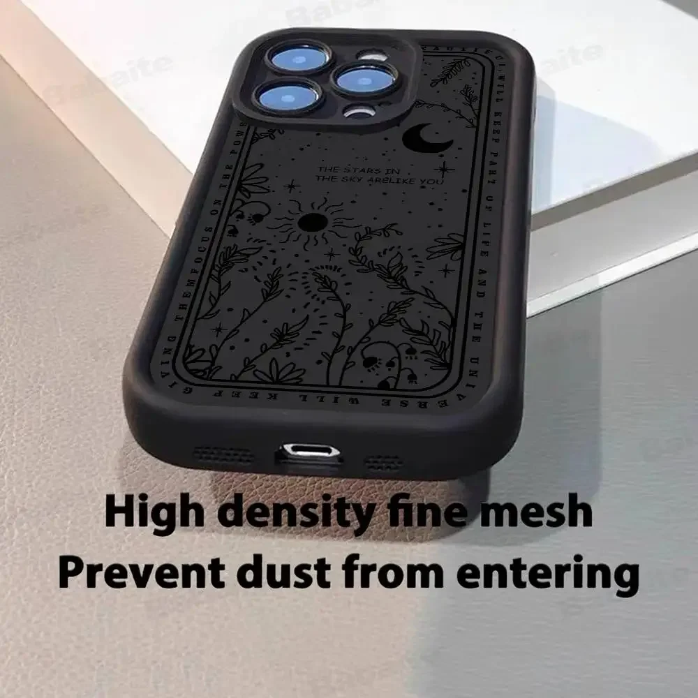 Mystical Witches Moon Star Tarot Totem Silicone Phone Case - Shockproof Cover