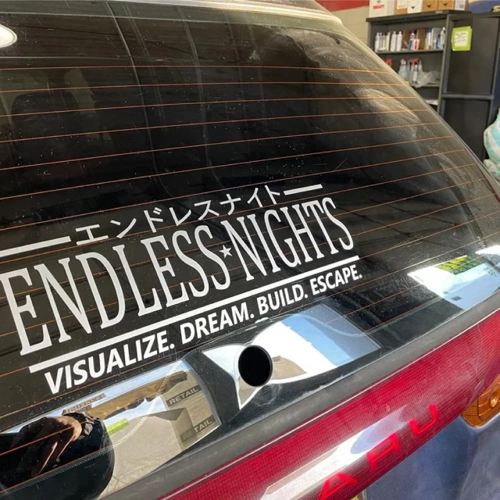 For JDM PVC Material Car Windshield Stickers Trendy Personality Modification Reflective Creative Rear Gear Car Stickers