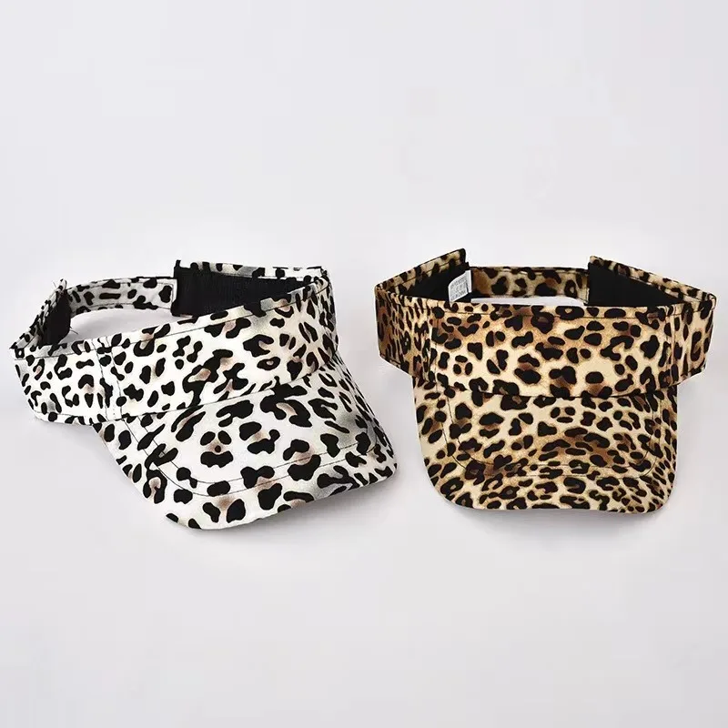 New Summer Sunshade Hat Women's Empty Top Fashion Leopard Print Duck Tongue Hat Sun Protection Breathable Curved brim 5