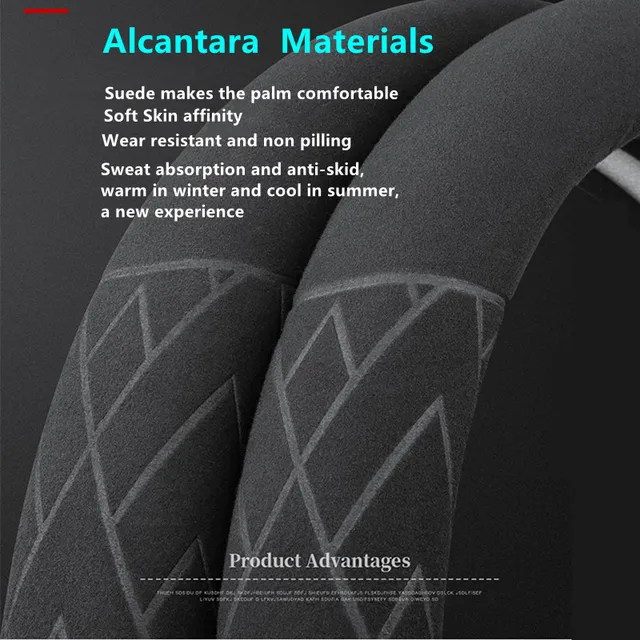 테슬라 모델에 맞춤화된 고급스럽고 편안한 알칸타라 핸들 커버