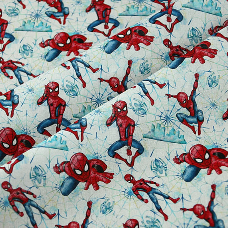 Tessuto di cotone Spider-Man al metro, tessuti stampati Disney per cucire abiti Patchwork, tessuto fatto a mano cucito fai-da-te