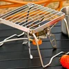 Multifunction Folding Campfire Grill Stand Tourism Portable Camping Grill Grate Outdoor Cookware BBQ Rack Wood Gas Stove Bracket 3