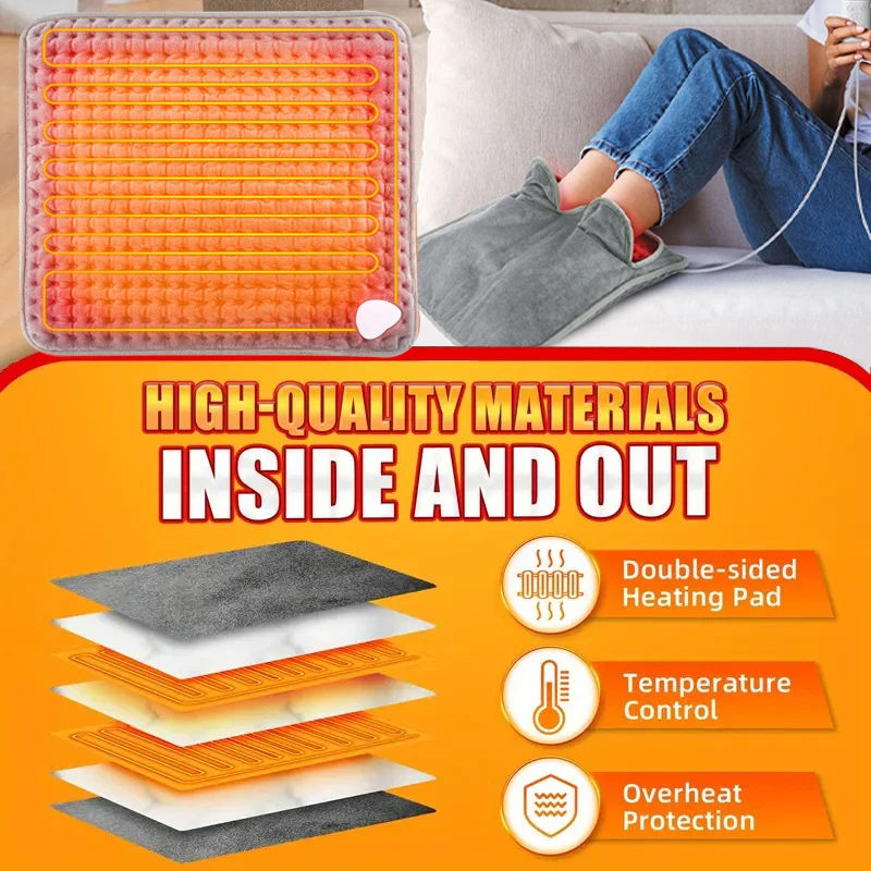Winter Electric Foot Heating Pad Soft Plush Multi-Function Portable Body Warmer Improve Sleeping Household Office Foot Warm Mat