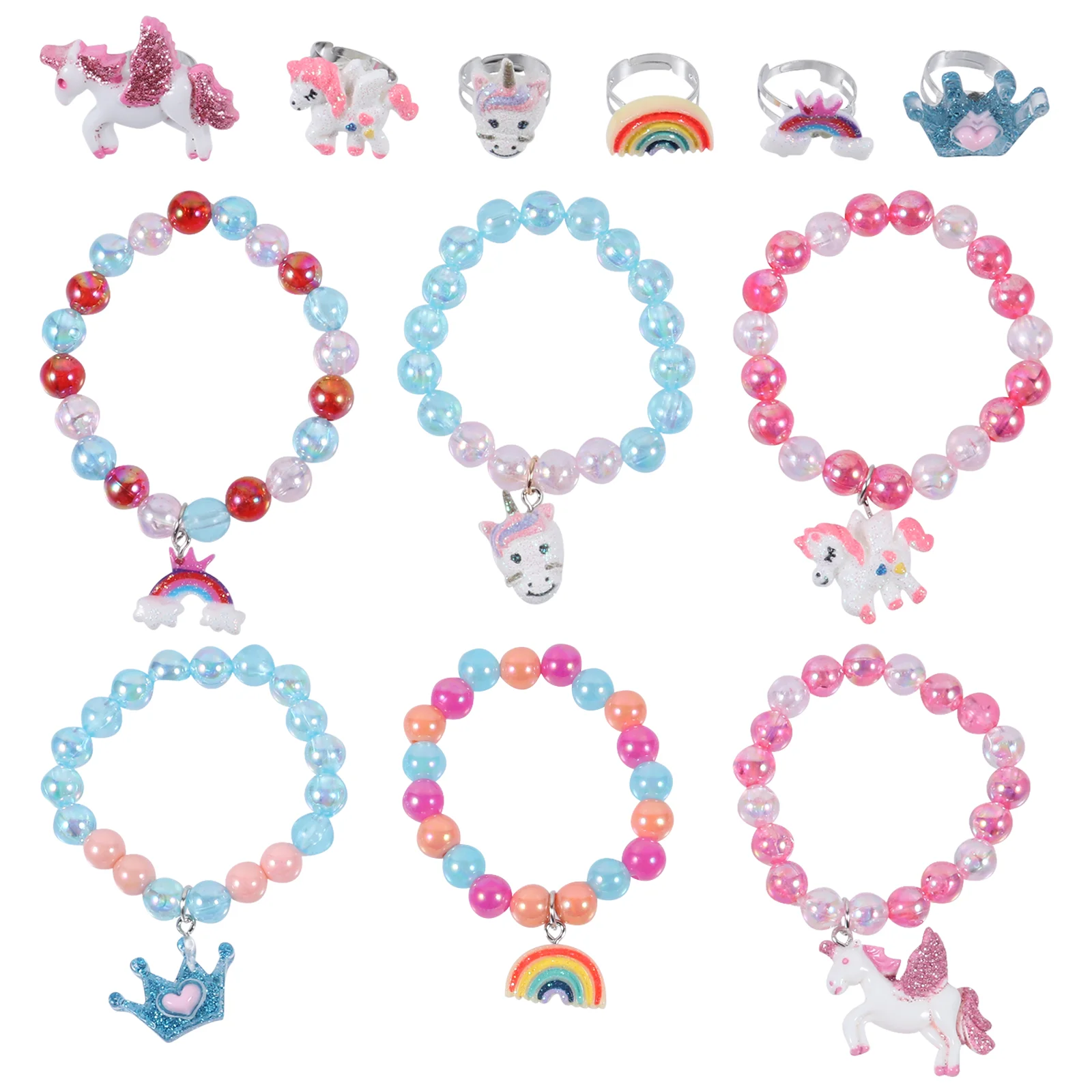 

2 Sets 12 Pcs Cartoon Wristlets Sparkling Hand Chains Beautiful Jewelry Sets