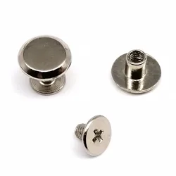 10pcs Metal Screwback Rivet Studs for Leather Craft and DIY Projects (Silver)