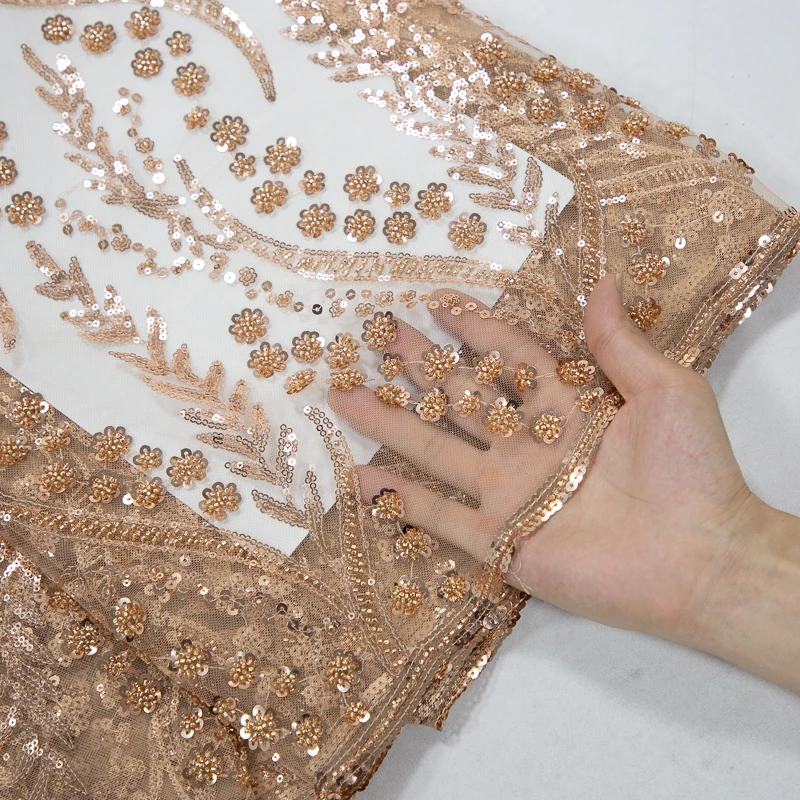 SJD LACE French Mesh Bridal Lace Fabric Beads African Sequins Lace 2025 Hot Sale Nigerian Beads For Women Wedding Dress Sew 3803 SJD LACE French Mesh Bridal Lace Fabric Beads African Sequins Lace 2025 Hot Sale Nigerian Beads For Women Wedding Dress Sew 3803