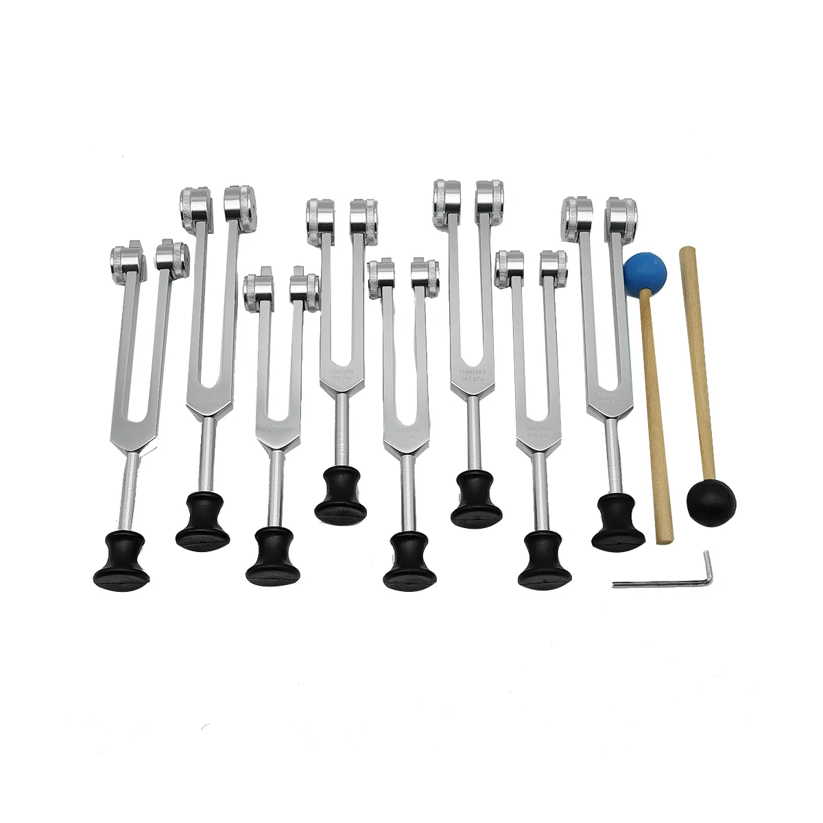 

Tuning Forks Set for Healing,Sound Therapy(126.22 Hz,136.1 Hz,141.27 Hz,172.06 Hz,194.18 Hz,210.42 Hz,221.23Hz) Silver
