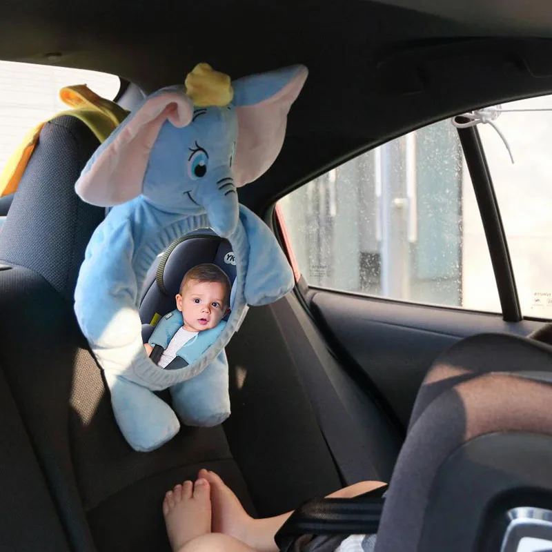 New Cartoon Elephant Cute Car Baby Seat Observation Mirror Car Mounted Elephant Safety Tool Baby Special Rearview Mirror