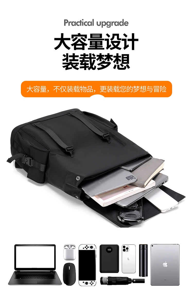 Lässiger Rucksack, stilvolle Umhängetasche, Laptop-Rucksack, robuster Rucksack für den täglichen Gebrauch, Arbeitsreisen – Detail 5