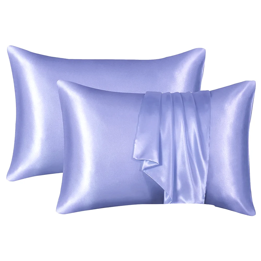 Satin Pillowcase for Hair and Skin 2 Pack, Queen Size Pillow Cases Set of 2, Silky PillowCover with Enve