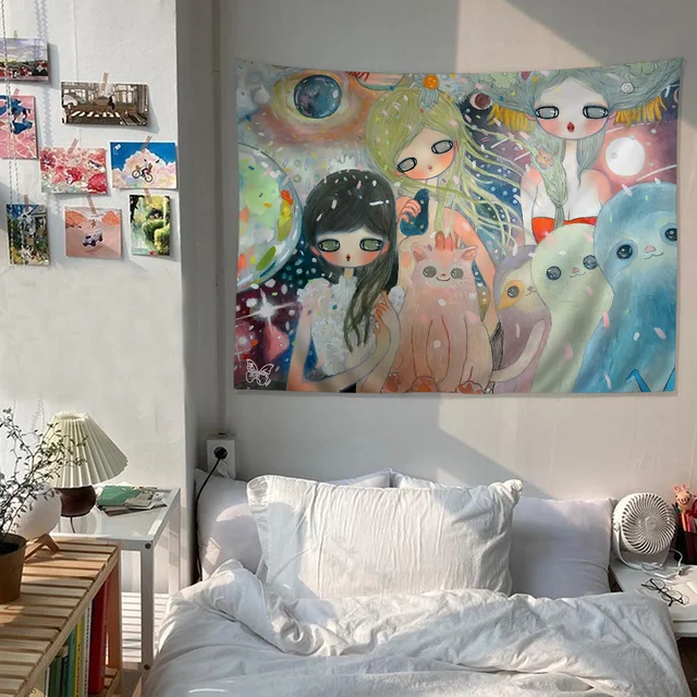 Tapisserie de dessin animé Aya Tokyo ano, art de la science-fiction, décor de chambre à la maison, conflicSheets muraux 4